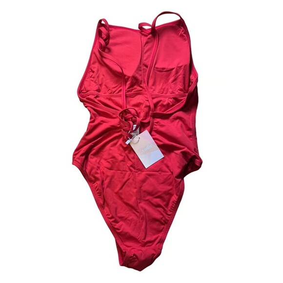NWT Andie Swim Size XS TALL The Paloma One Piece Swimsuit Cherry Red Ocean Pool - Picture 5 of 8